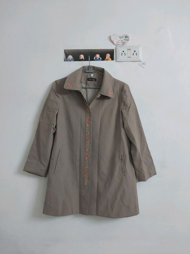 Korean Style Embroidered Trench Coat