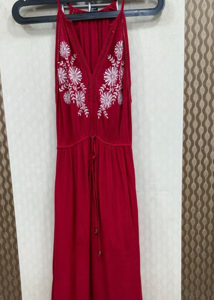 Red Embroidered Sundress