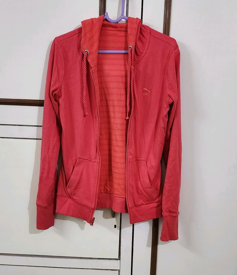 Puma Coral Pink Reversible Sweatshirt
