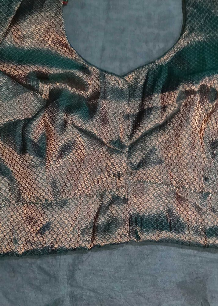 Elegant Green &amp; Gold Blouse