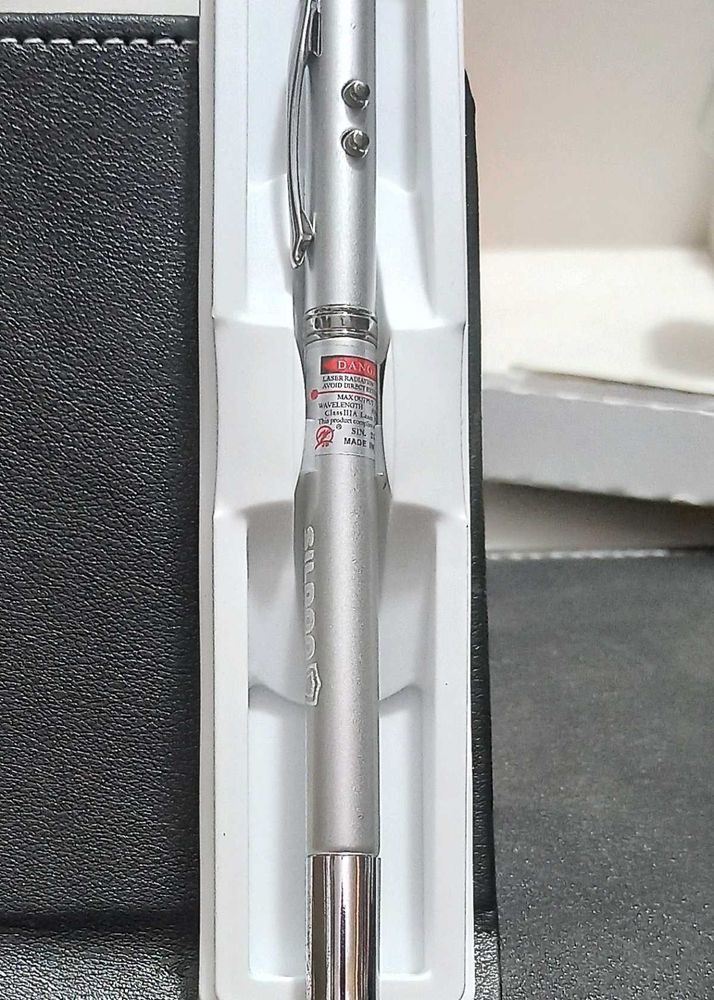 Silver Laser Pointer Ball Pen