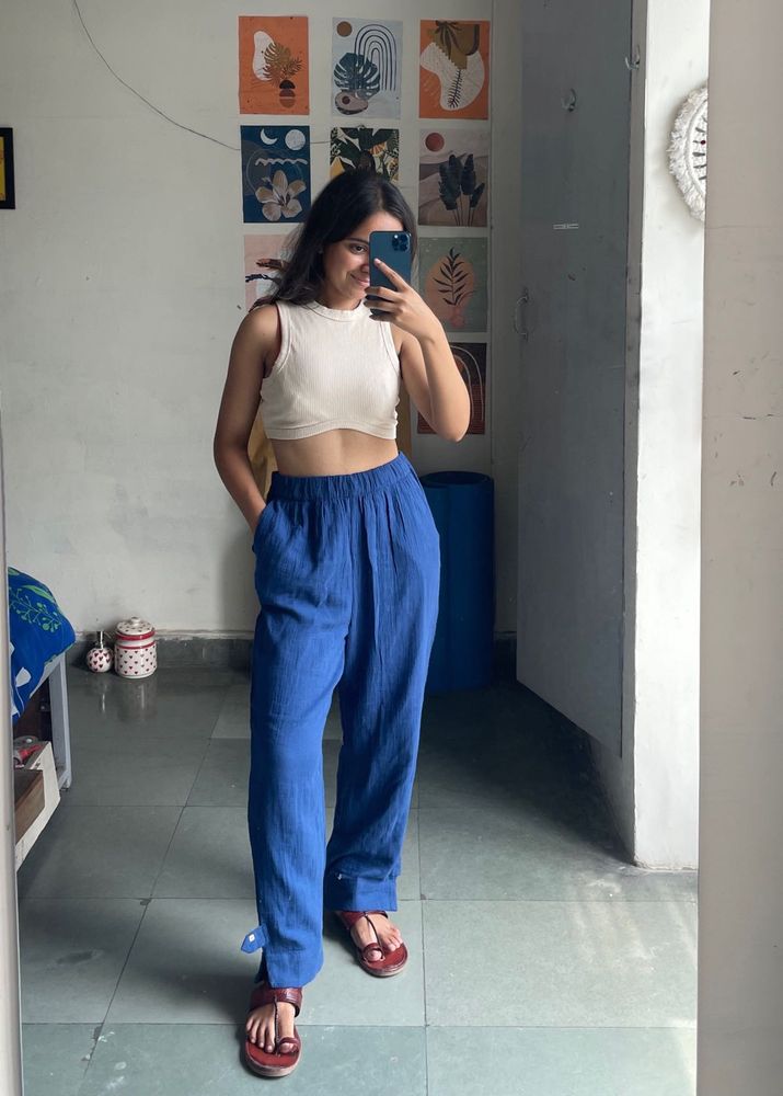 Blue Linen Pants
