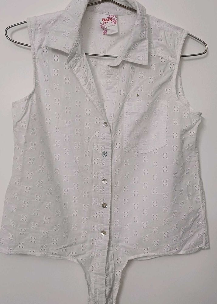White Sleeveless Top