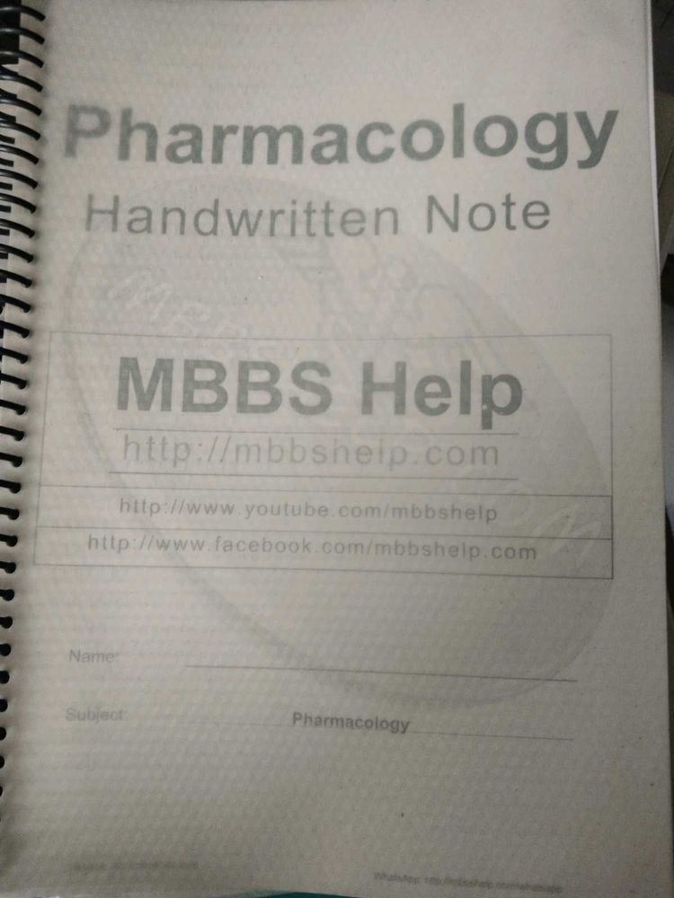 Pharmacology Handwritten Notes - MBBS