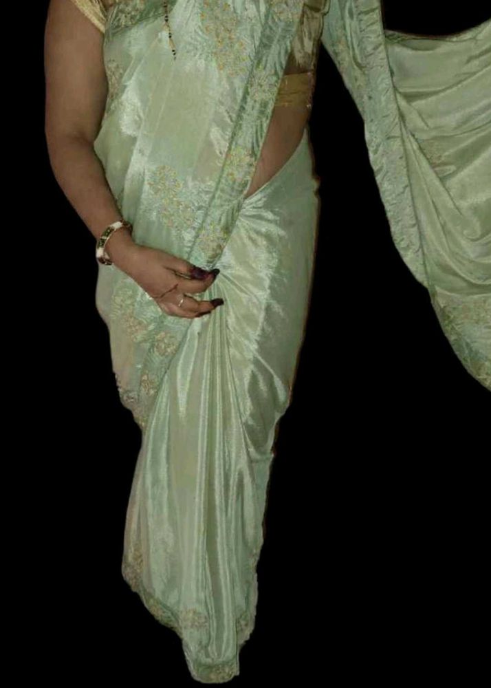 crape Green Saree