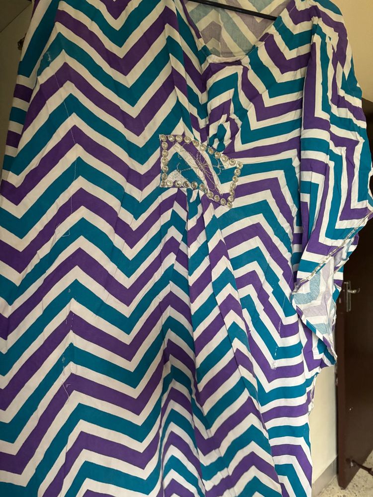 Colorful Chevron Print Kaftan