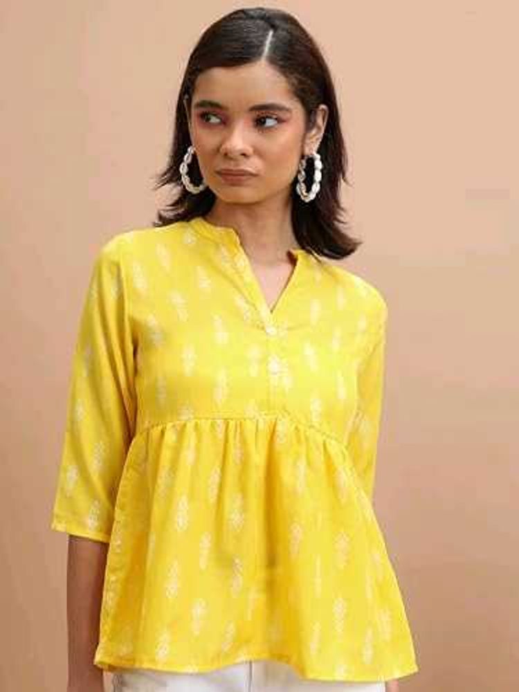 Yellow Printed Top