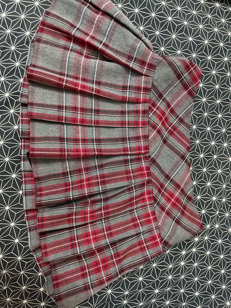 Plaid Pleated Skirt