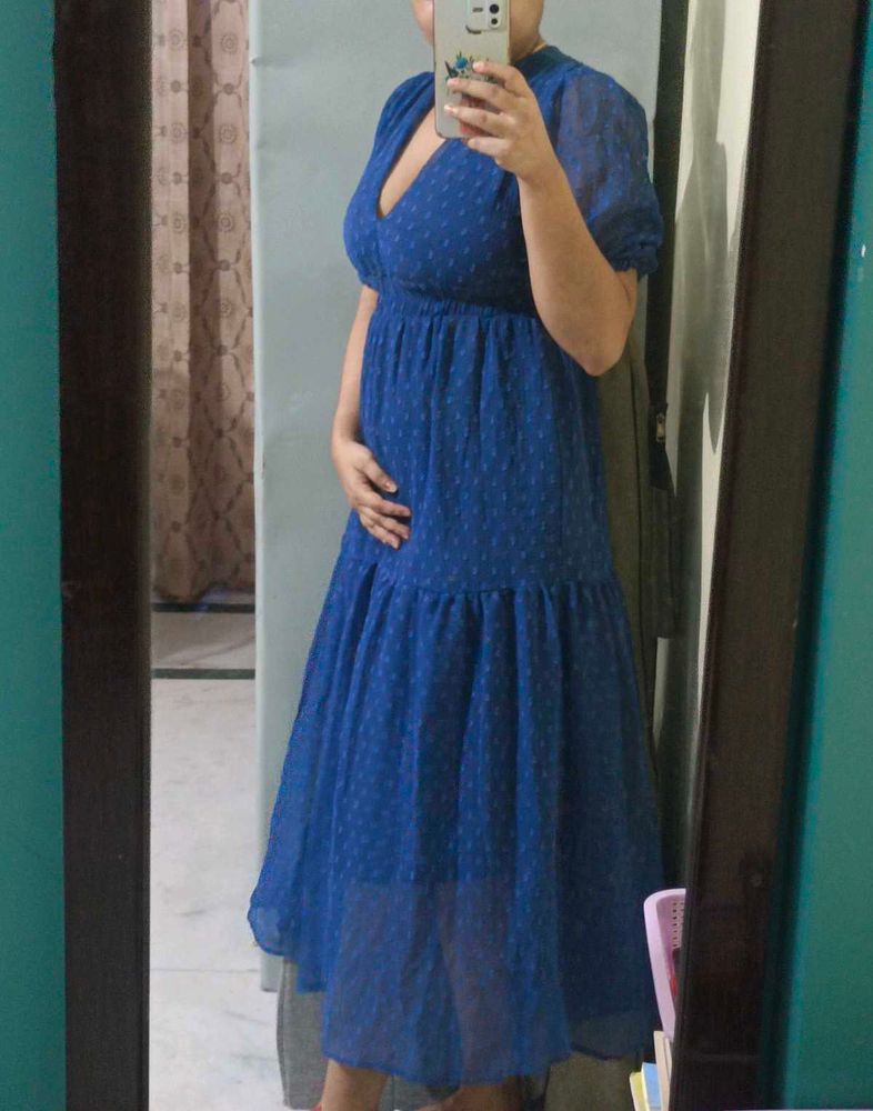 Rare Chiffon Fir And Flare Midi Dress (S)