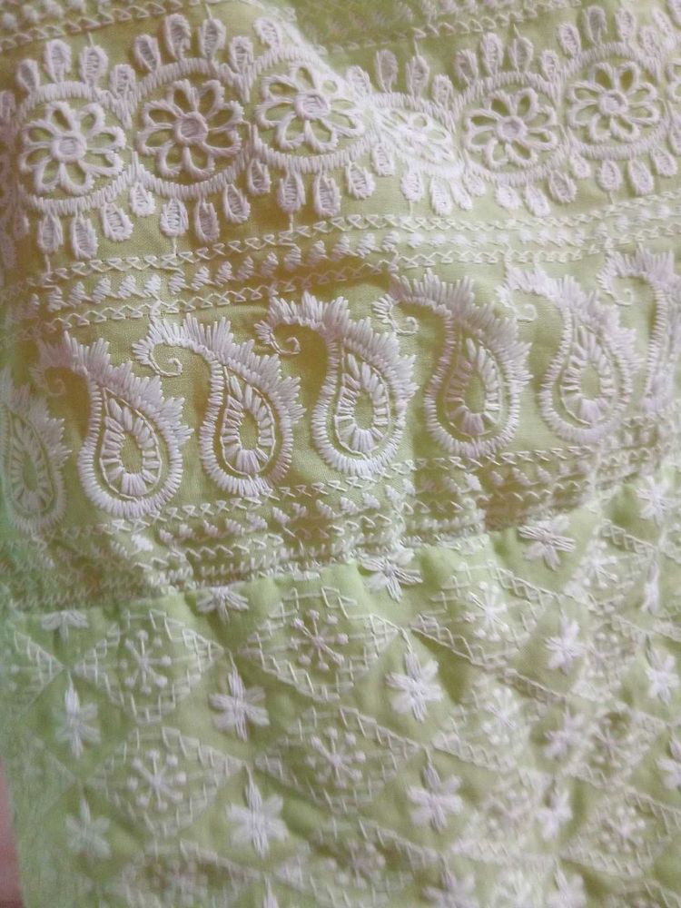 Cute Green Embroidered Top