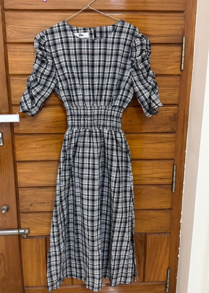 Checkered Midi Dress