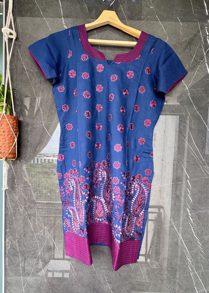 Ethnic Navy Blue N Purple Kurta Set