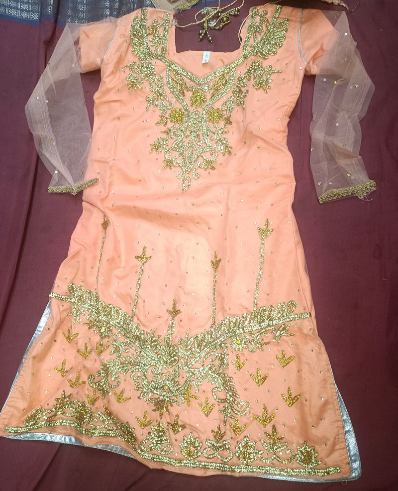 Full diamond work gharara kurta set
