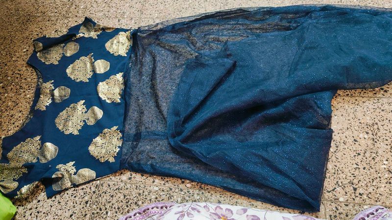 Blue Kurti With Slit Cut