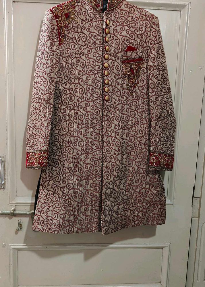 Khali+Maroon Sherwani