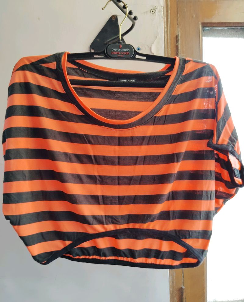 Neon Orange Crop Top