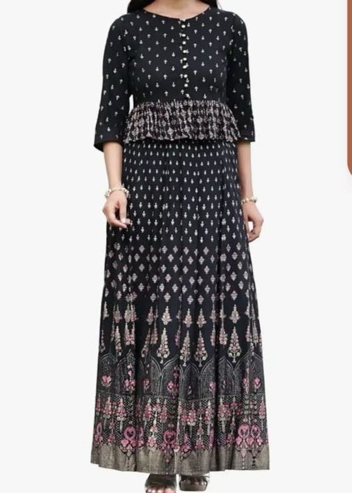 Black Printed Maxi Dress