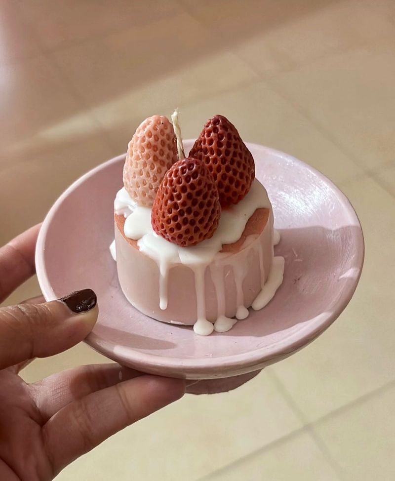 Strawberry Cake Candle
