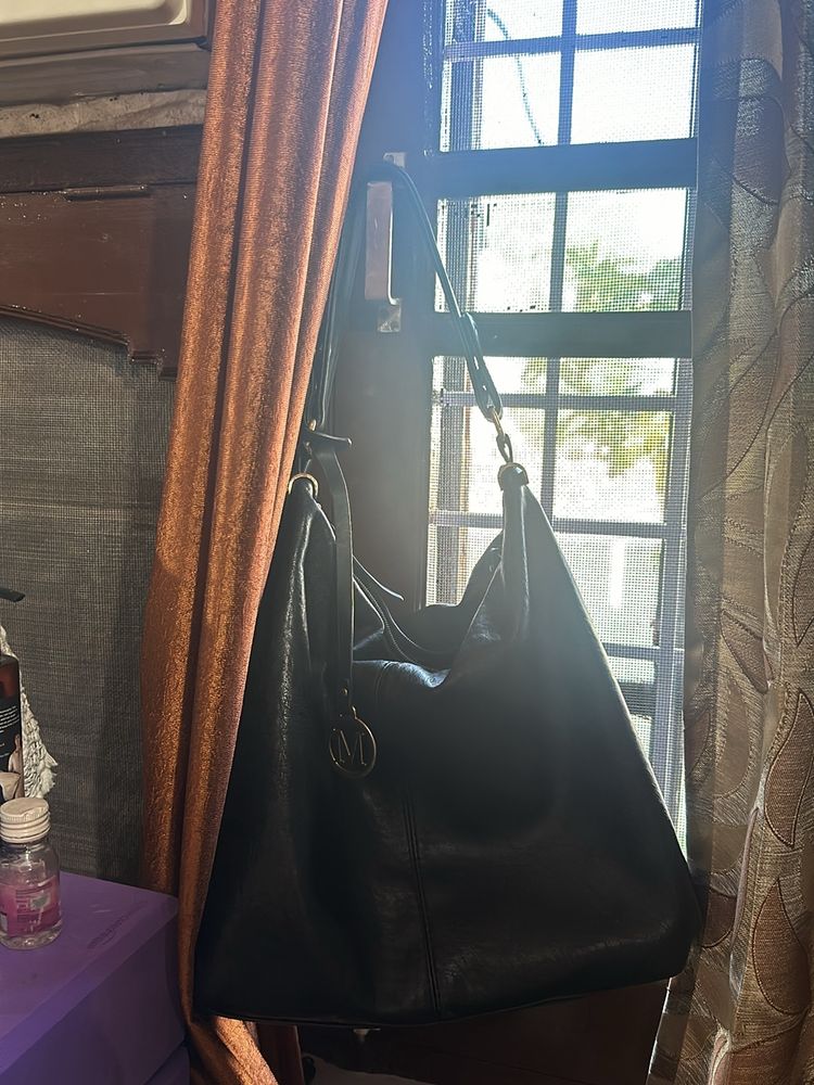 Michael Kors Black Leather Shoulder Bag