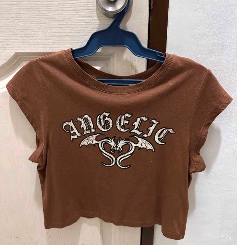 Brown Angelic Graphic Tee