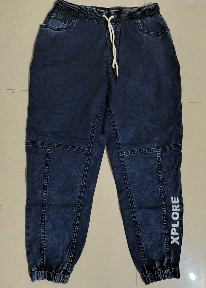 Women Denim Joggers - Xplore Print