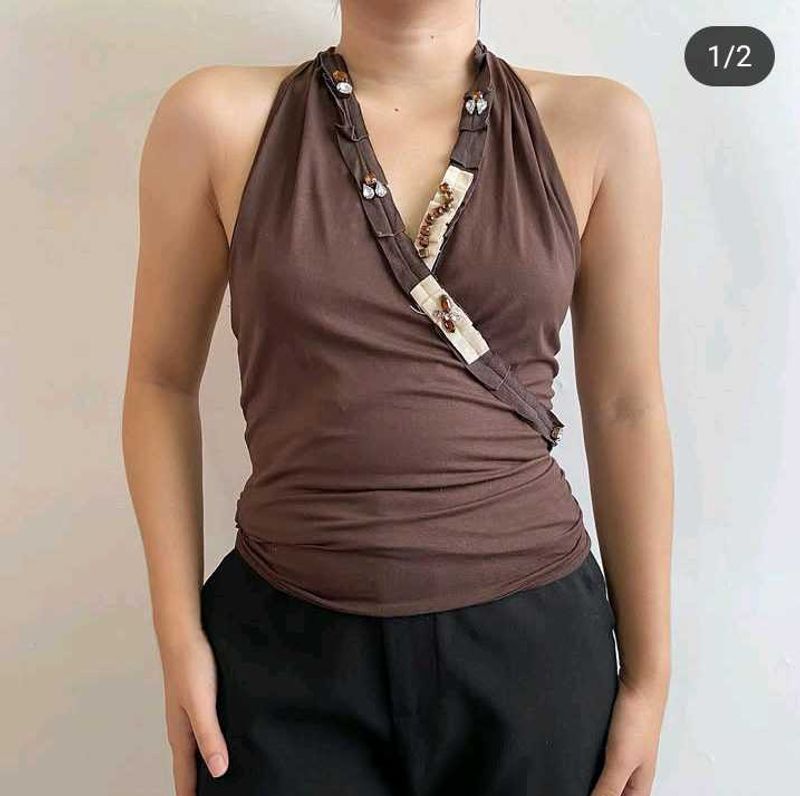 Brown Halter Top