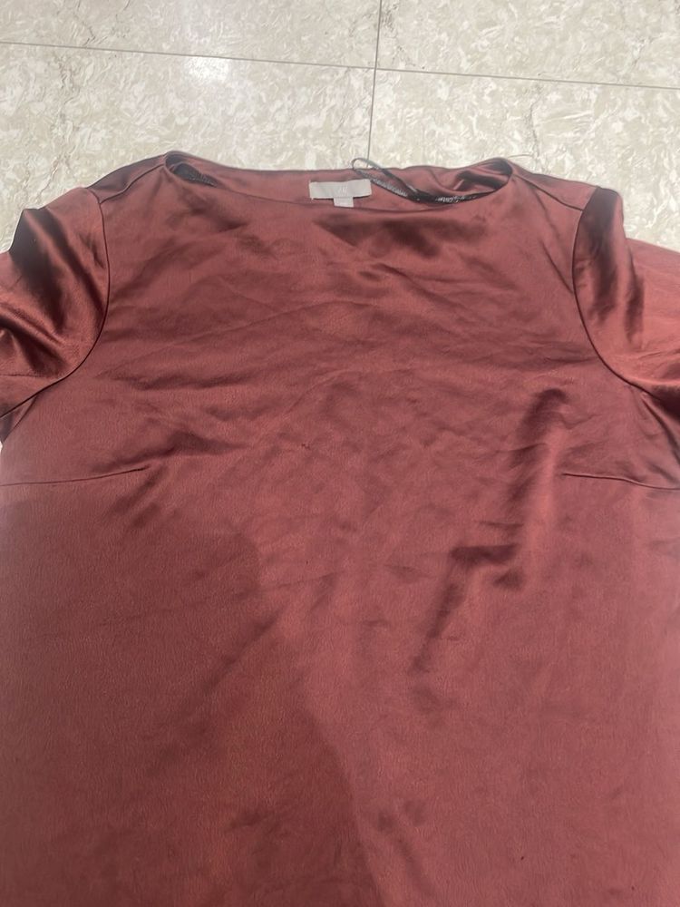 Cos Brown Silk Dress Cum Top