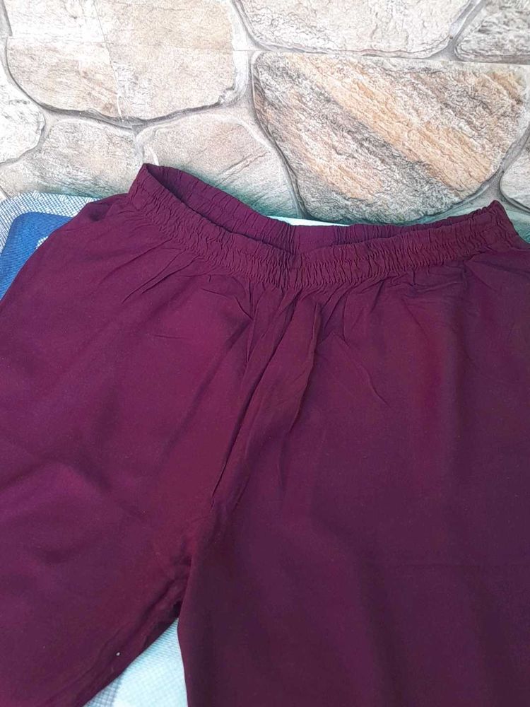Wine color Kurta Pant Set