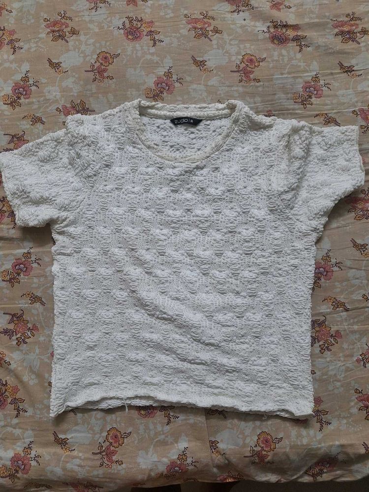 White Top Zudio M Size