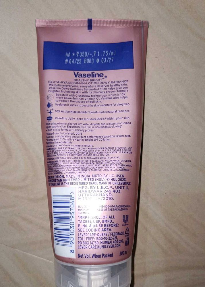 Vaseline Healthy Bright Dewy Radiance Lotion