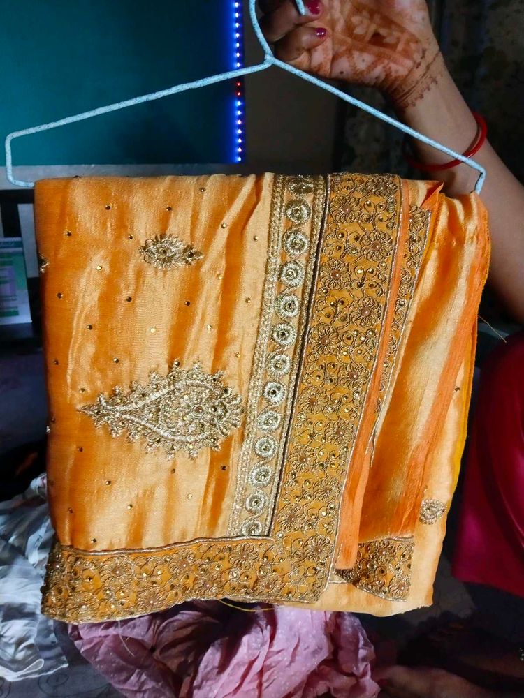 Orange beautiful Saree