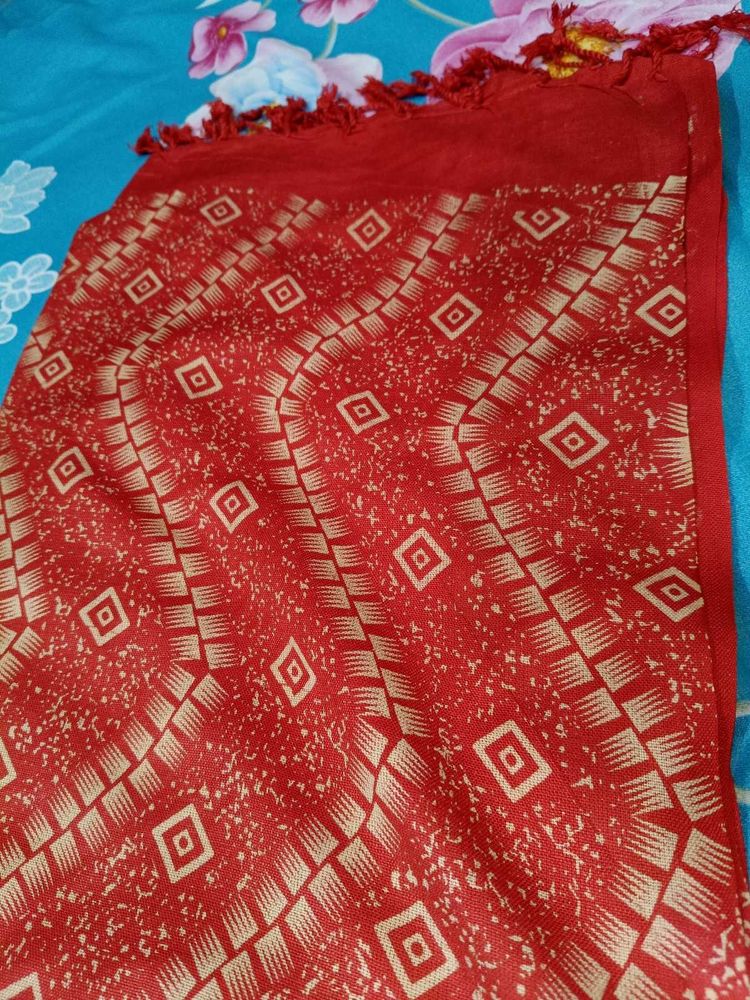 Red Patterned Scarf