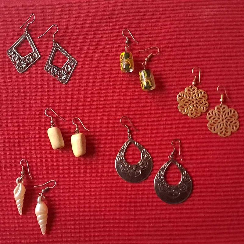 9 Pair Earring Bundle - Metal, Stone &amp; Glass