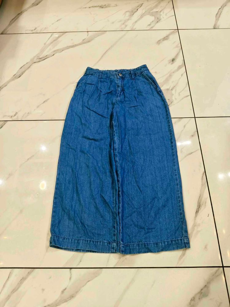 Denim Wide Leg Pants