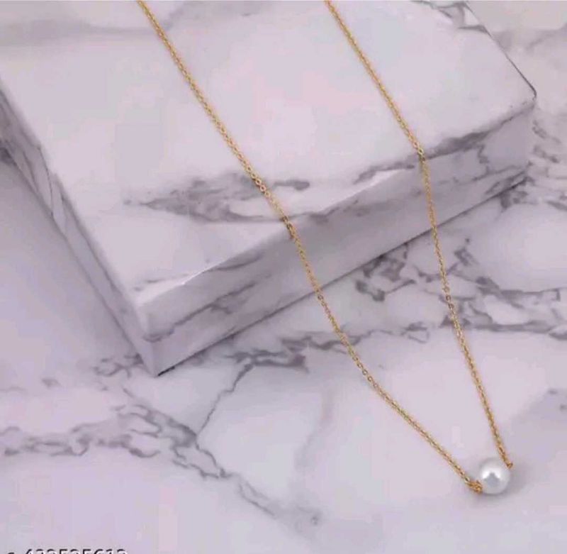 Gold Chain with Pearl Pendant