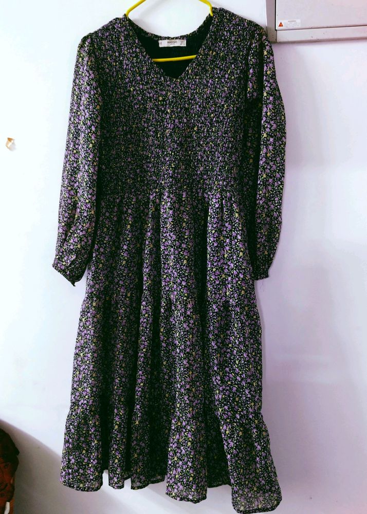 Floral Print Long Sleeve Dress