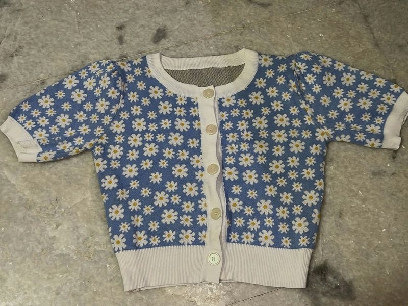 Daisy Print Cardigan / top