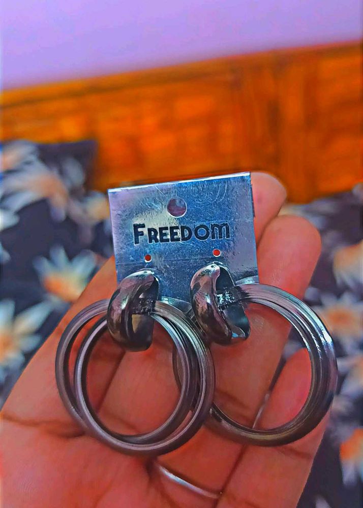 Freedom Dangle Hoop Earrings