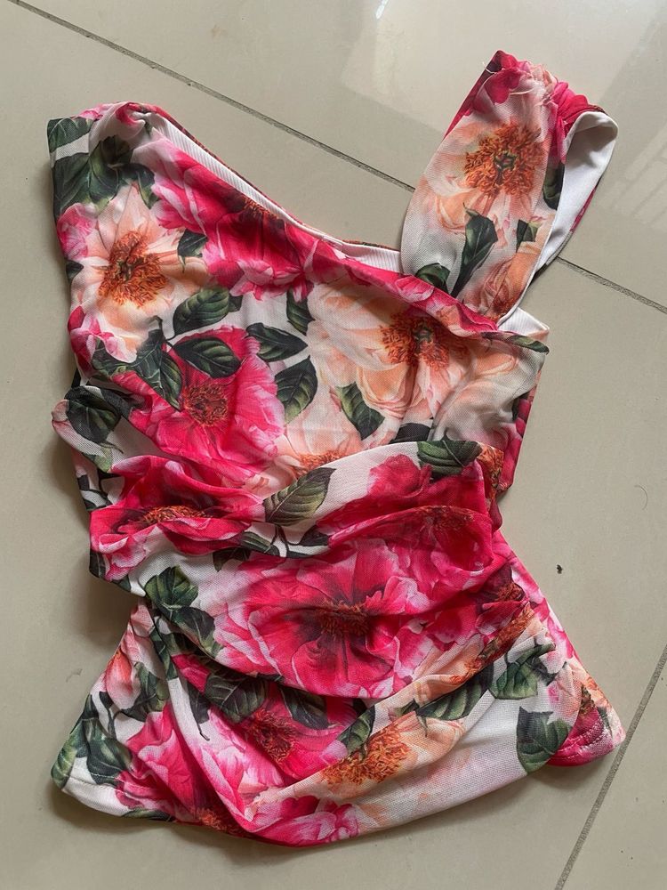 Floral One-Shoulder Dress