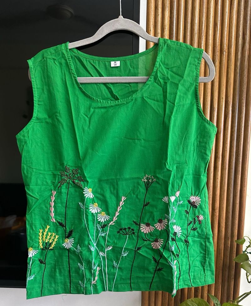 Green Floral Co-orders Set, Size 36-38