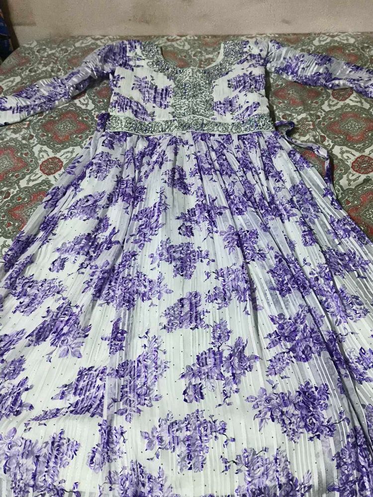 Floral Print Anarkali Kurta