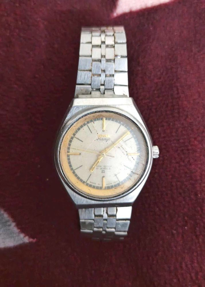 hmt maurya manual winding watch 17 jewels