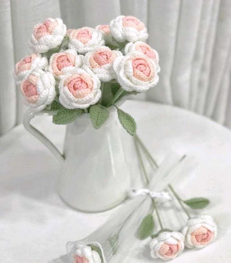 Handmade Crochet Rose Bouquet