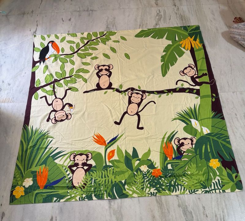 Jungle Monkey Print Curtain Fabric