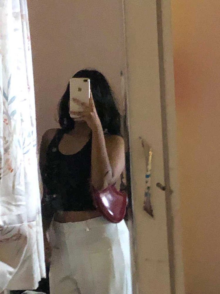 black tank top and white pant set