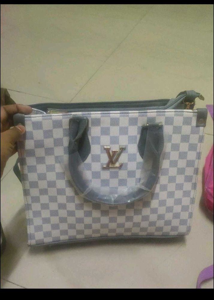LV Inspired Checkered Tote Bag