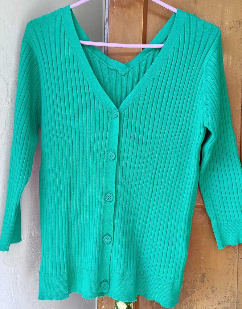 Green Knit Cardigan