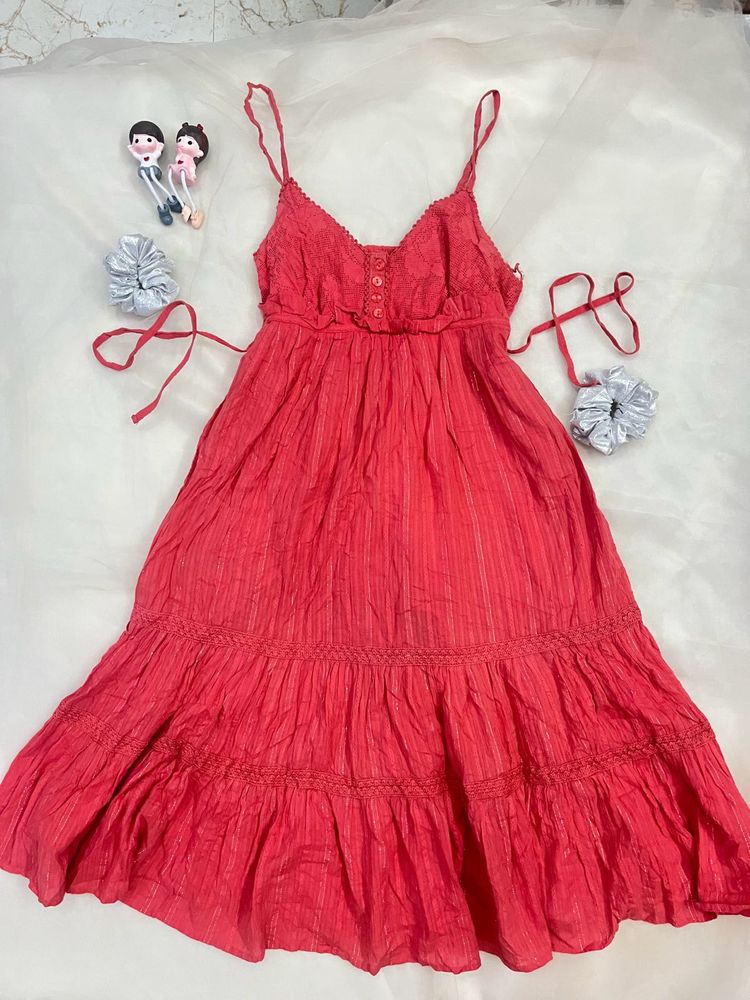 Coral Tiered Sundress