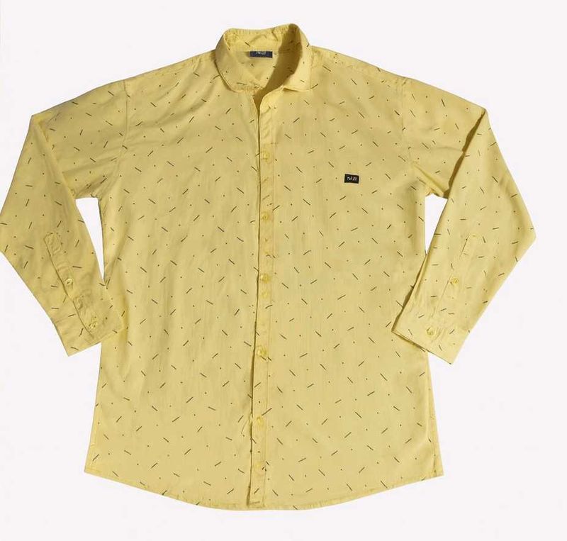 Yellow Patterned Button-Down