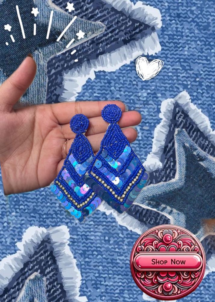 Blue Authentic Handmade Earring